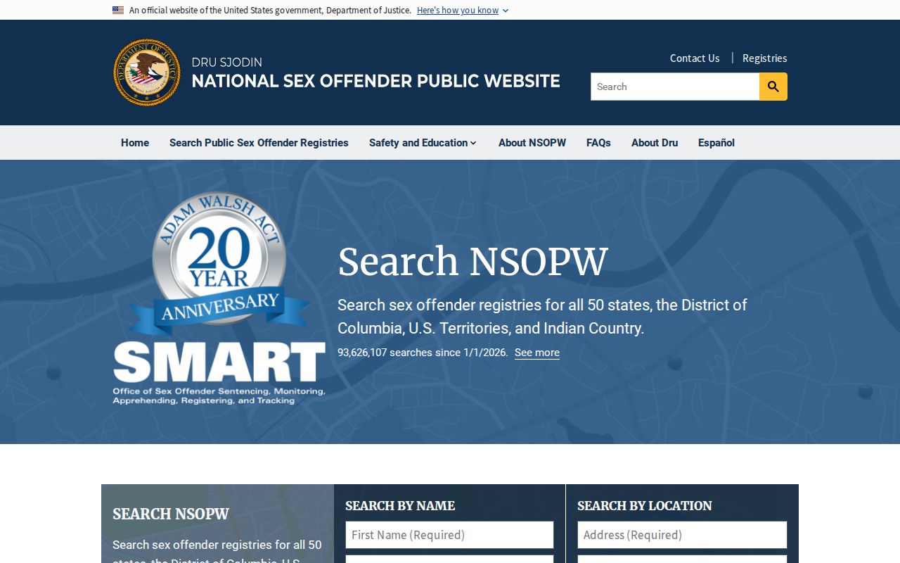 NSOPW national layer for a Richland County sex offender search