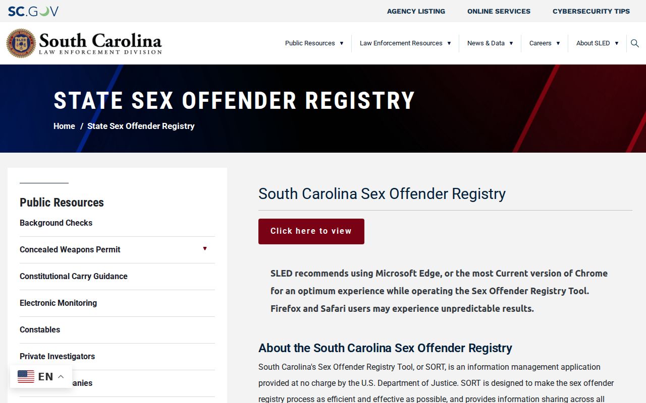 SLED tier and removal guidance for Richland County sex offender registry records