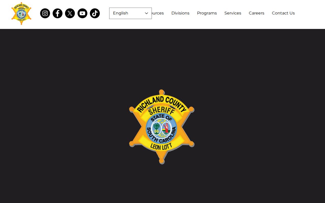 Richland County criminal records information on the sheriff department website
